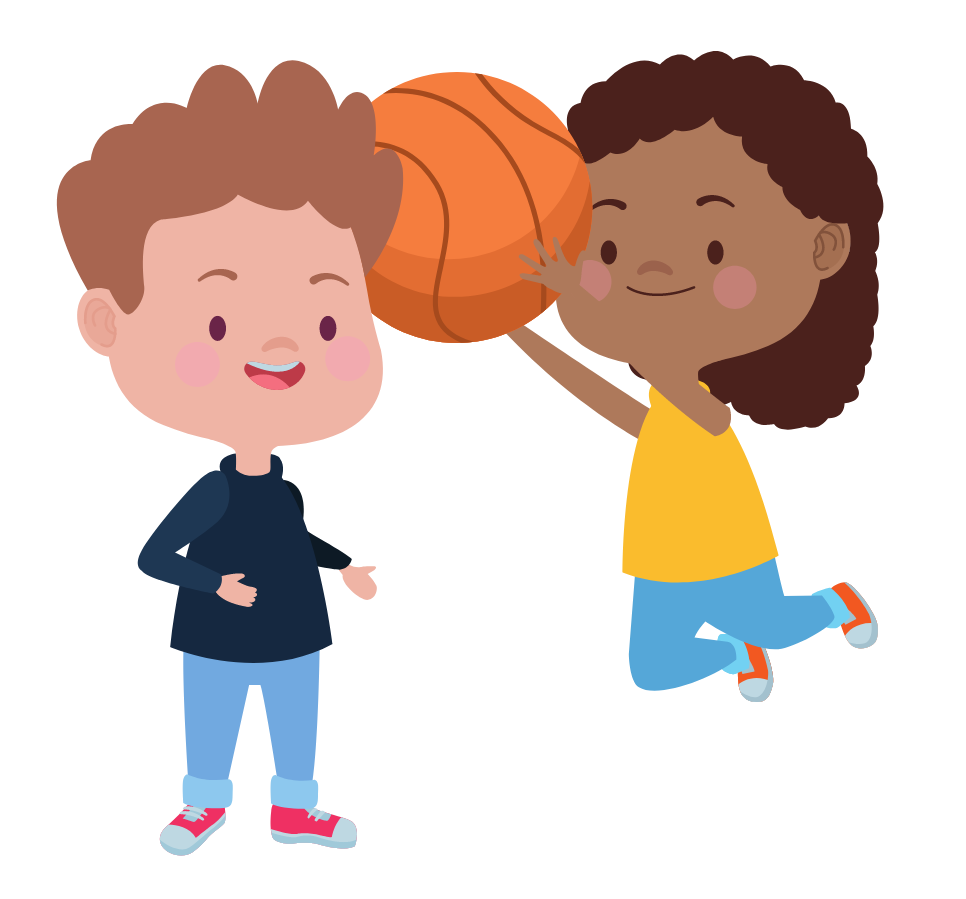 Two kidz with a ball